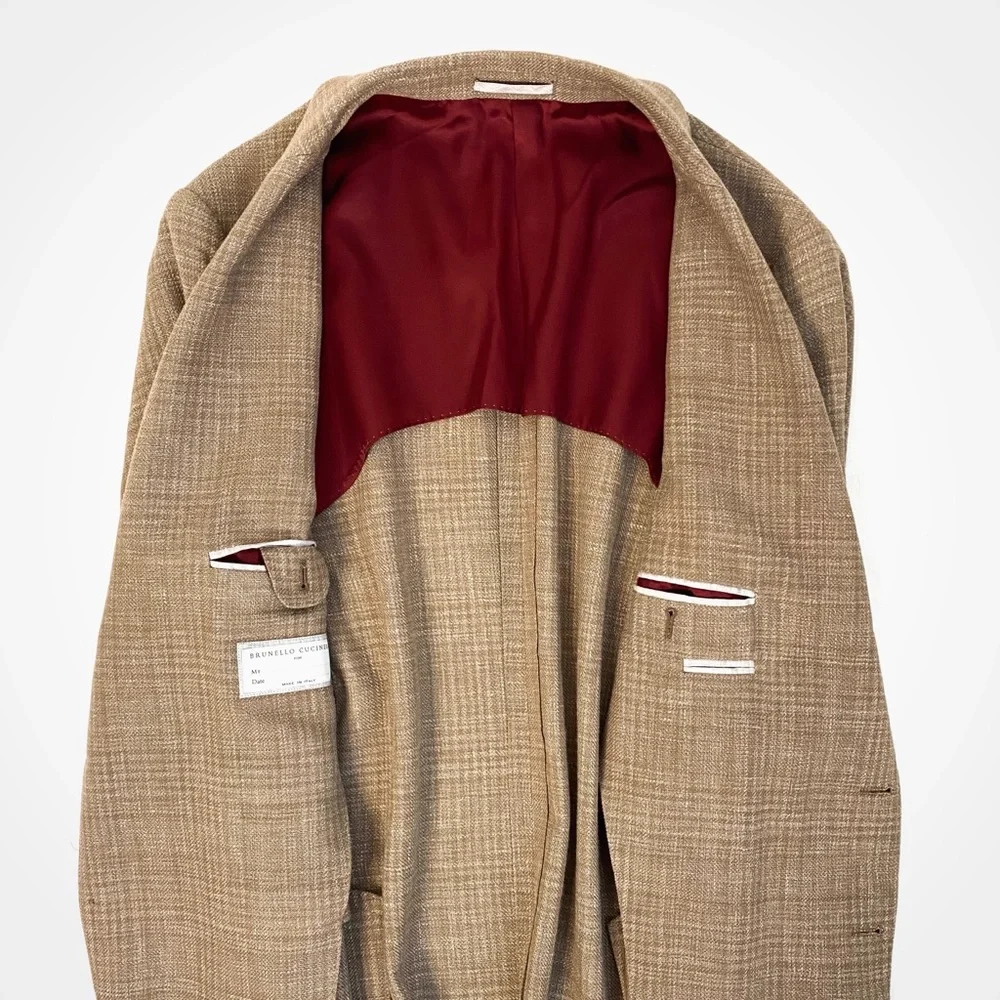 Brunello Cucinelli Silk & Linen Plaid Blazer | 44 - Picture 6 of 15